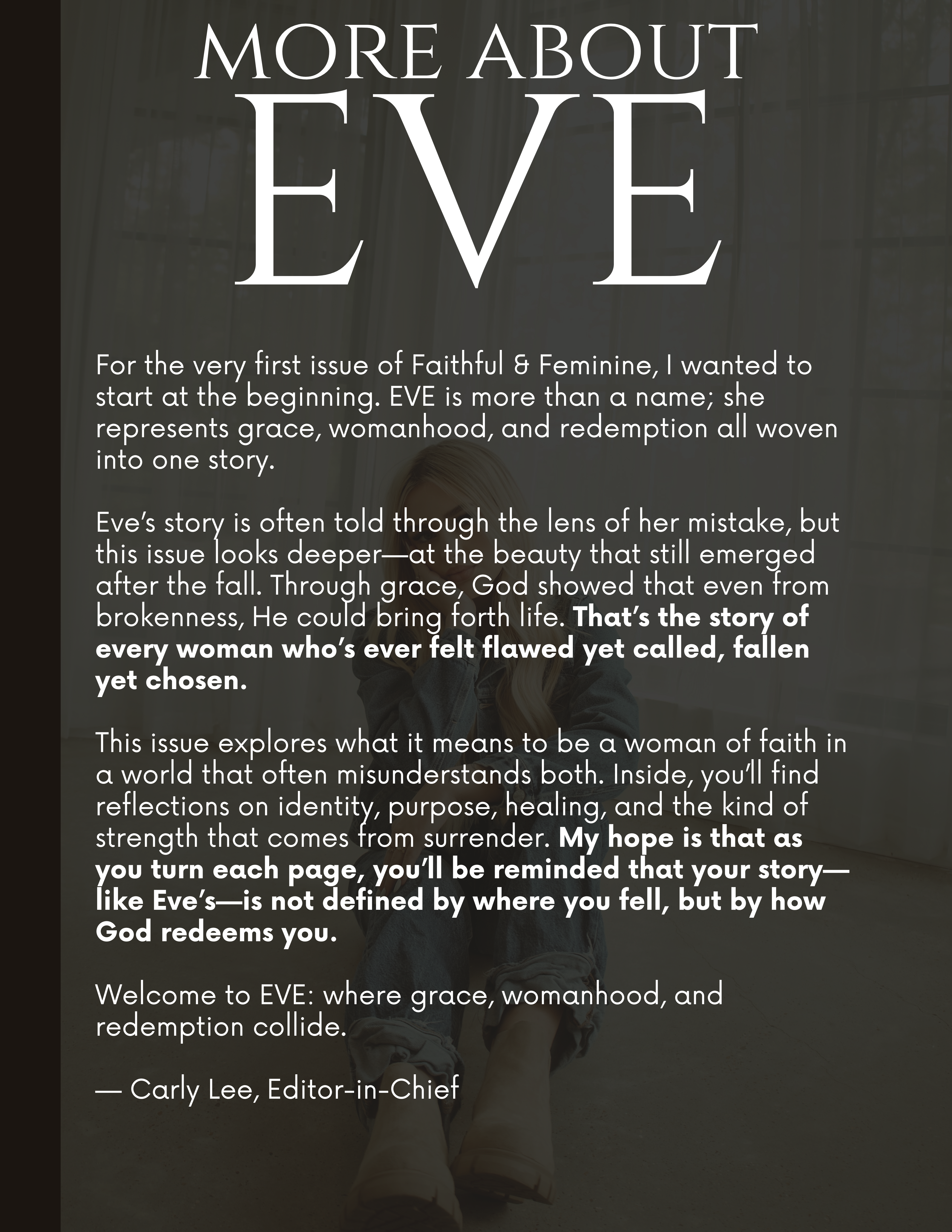 Faithful & Feminine page "More About Eve"