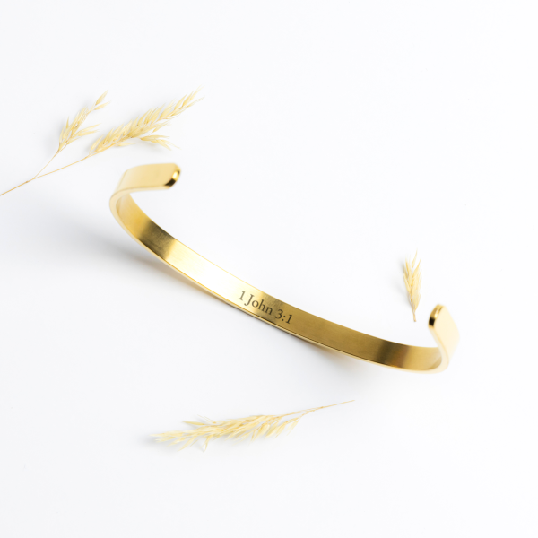 Child of God - gold cuff bracelet